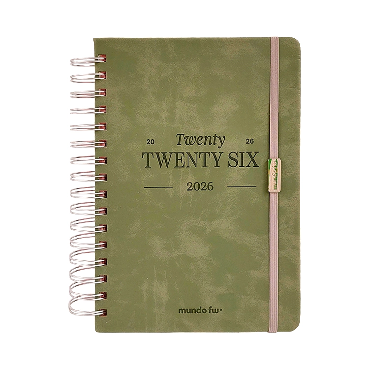 Agenda FW 2026 Neo Diaria Green Espiralada 15x21 Art.201959